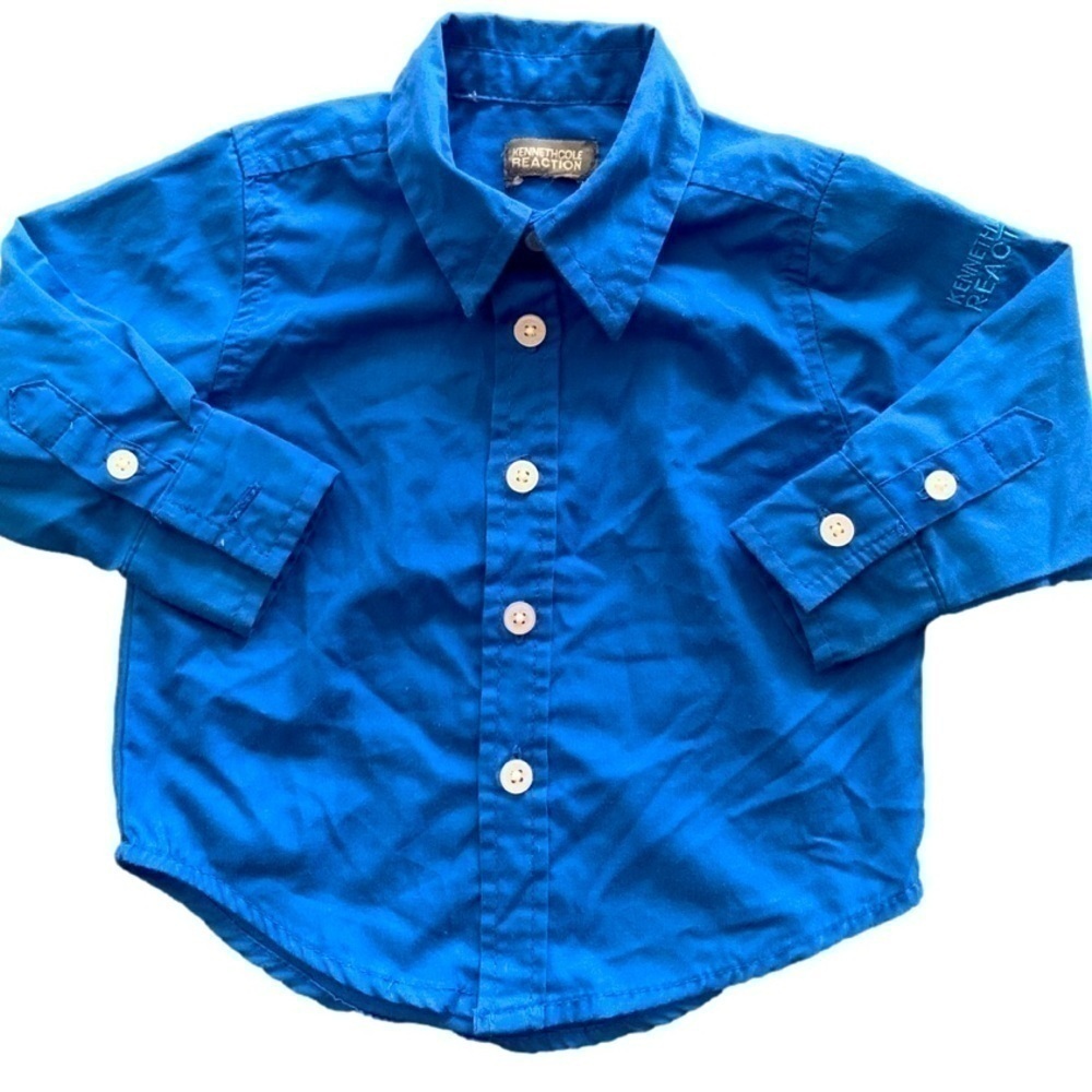Kenneth Cole Reaction Blue Button Down Long Sleeve Shirt